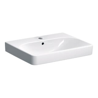 Geberit Lavabo Smyle Square 60x48cm, KeraTect/blanc, avec robinetterie, avec trop-plein