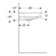 Geberit Lavabo Smyle Square 60x48cm, KeraTect/blanc, avec robinetterie, avec trop-plein