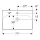 Geberit Lavabo Smyle Square 75x48 cm, blanc, avec trou de robinet, avec trop-plein-4