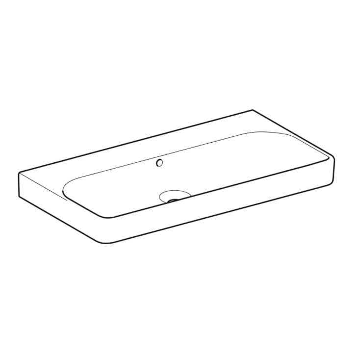 Geberit Lavabo Smyle Square 90x48 cm, KeraTect/blanc, sans robinet, avec trop-plein
