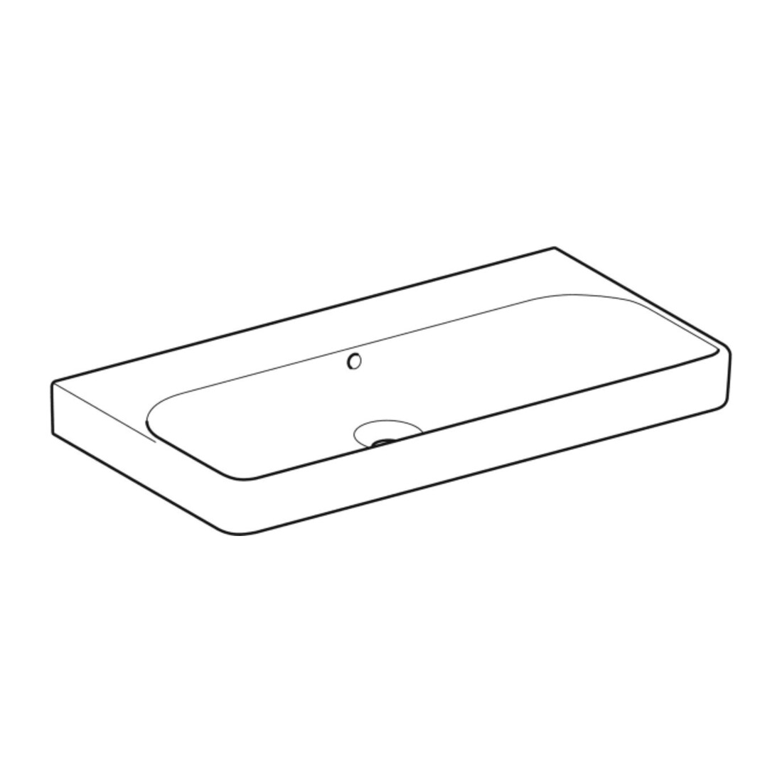 Geberit Lavabo Smyle Square 90x48 cm, KeraTect/blanc, sans robinet, avec trop-plein