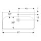 Geberit Lavabo Smyle Square 90x48cm, blanc, avec trou de robinet, avec trop-plein