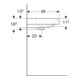 Geberit Lavabo Smyle Square 90x48cm, blanc, avec trou de robinet, avec trop-plein