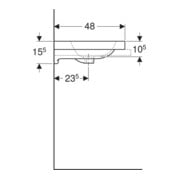 Geberit Lavabo sur plan iCon Light 60x48 cm, évacuation horizontale, blanc alpin mat-5