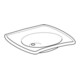 Geberit Lavabo Vitalis 65x60 cm, blanc K-T., sans trop-plein, sans trou robinet, accessible PMR