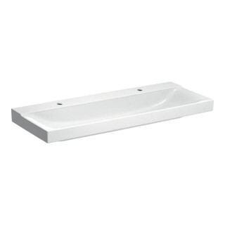 Geberit Lavabo Xeno2 120x48 cm, 2 Trous, sans trop-plein, blanc KeraTect