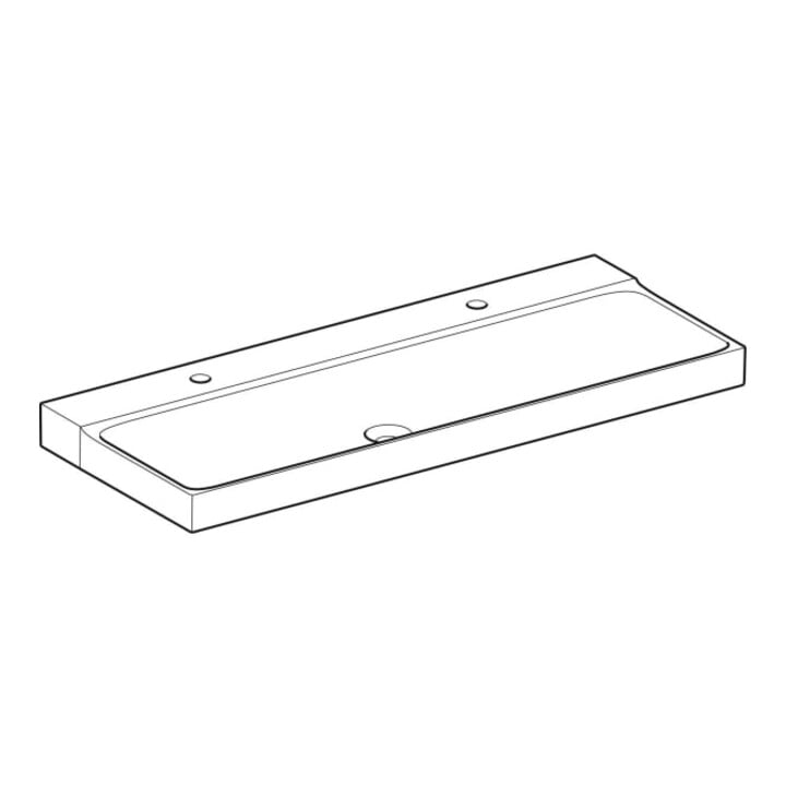 Geberit Lavabo Xeno2 120x48 cm, 2 Trous, sans trop-plein, blanc KeraTect