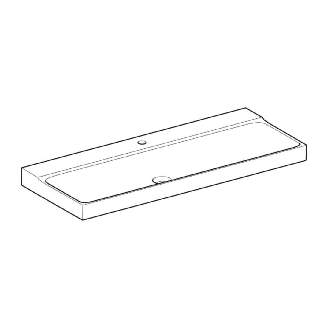 Geberit Lavabo Xeno2 120x48 cm, mitigeur, sans trop-plein, blanc K-Tect