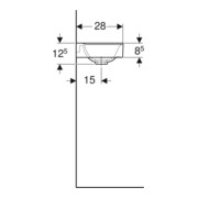 Geberit Lavabo Xeno2 40x28 cm, mit Hahn links, ohne Überlauf, blanc K-Tect-2