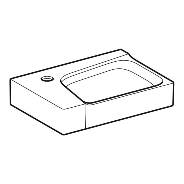 Geberit Lavabo Xeno2 40x28 cm, mit Hahn links, ohne Überlauf, blanc K-Tect