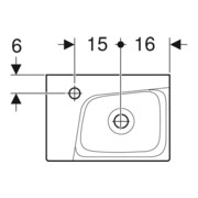 Geberit Lavabo Xeno2 40x28 cm, mit Hahn links, ohne Überlauf, blanc K-Tect-4