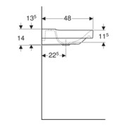 Geberit Lavabo Xeno2 60x48cm, mitigeur, sans trop-plein, blanc K-Tect-2