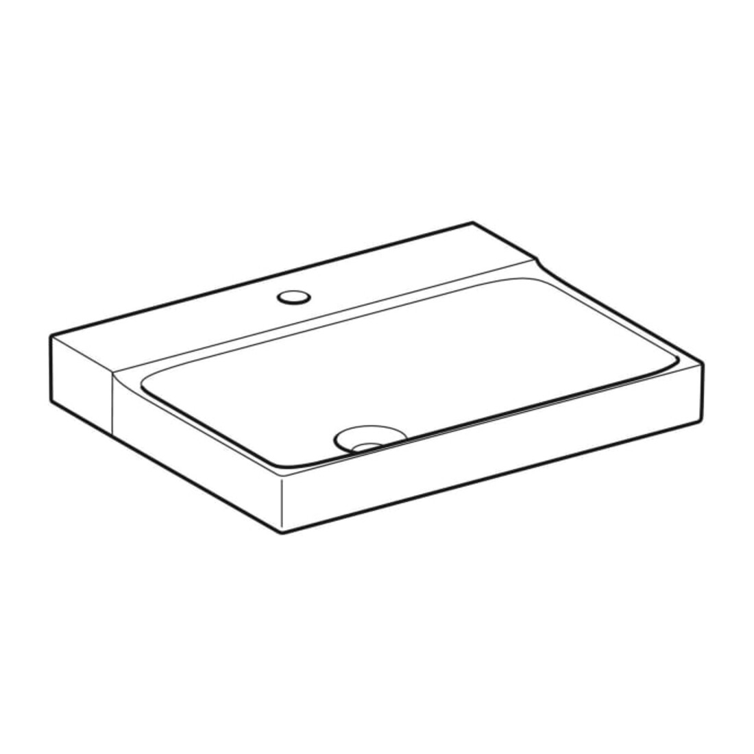 Geberit Lavabo Xeno2 60x48cm, mitigeur, sans trop-plein, blanc K-Tect