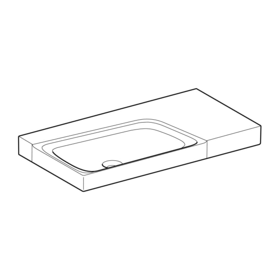 Geberit Lavabo Xeno2 90x48cm, Ab R, sans trop-plein, K-Tect blanc