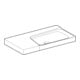 Geberit Lavabo Xeno2 90x48cm, Siphon à gauche, sans trop-plein, blanc K-Tect