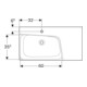 Geberit Lavabo Xeno2 90x48cm, sortie droite, raccord eau chaude, sans trop-plein, blanc K-Tect