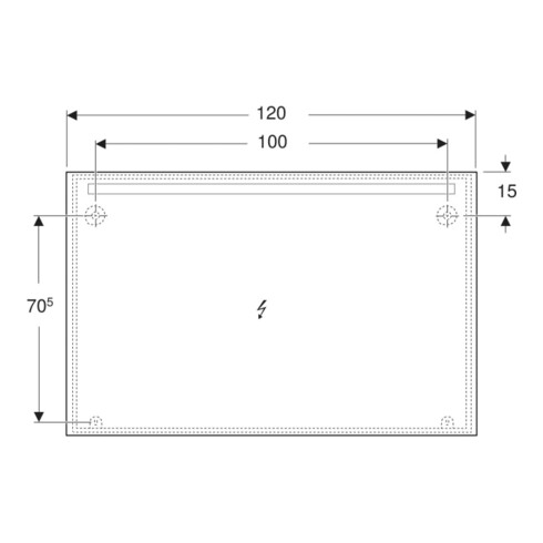 Geberit Lichtspiegel Option Basic Beleuchtung oben, 140x90cm