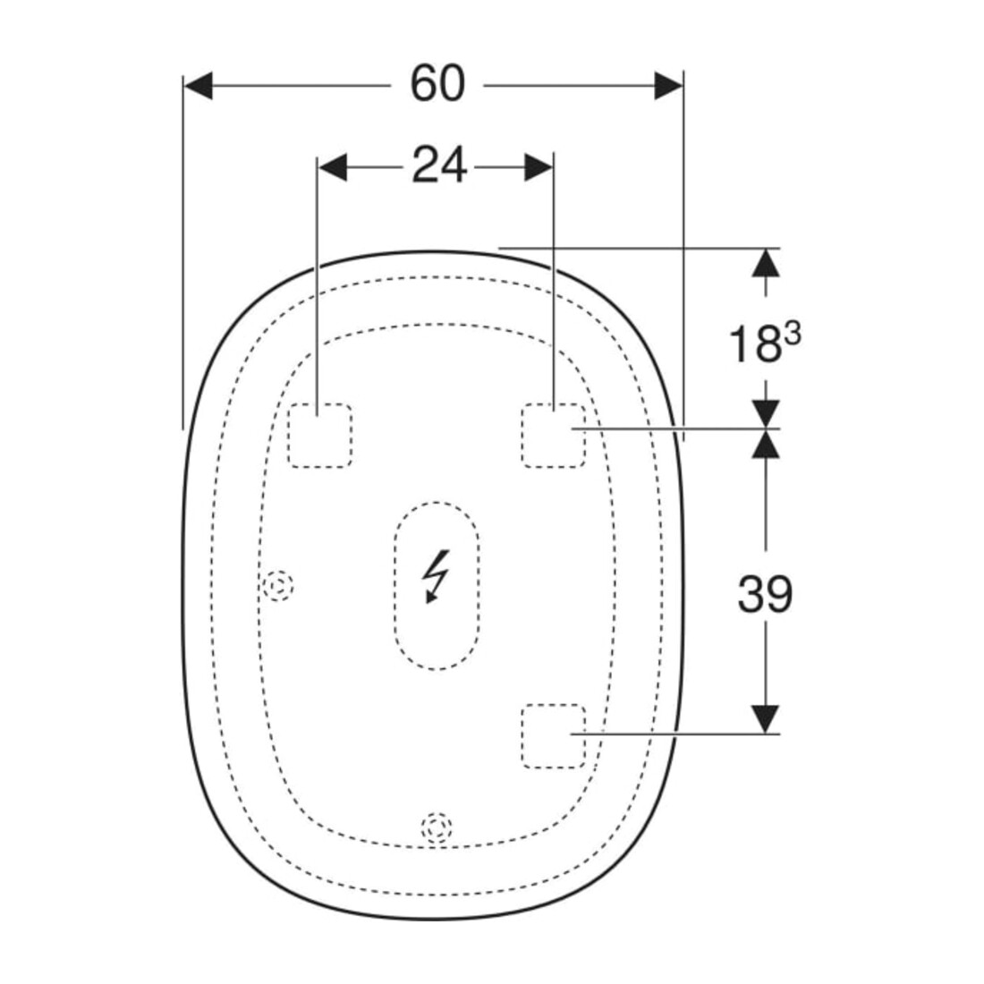 Geberit Lichtspiegel Option Oval 80x60cm, indirekte Beleuchtung