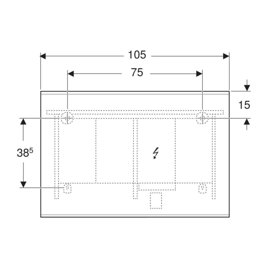 Geberit Lichtspiegel Option Plus 105x70cm, s m/Al el, dir./ind. Beleucht.