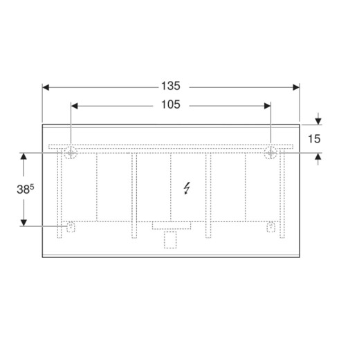 Geberit Lichtspiegel Option Plus 135x70cm, s m/Al el, dir./ind. Beleucht.