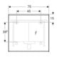 Geberit Lichtspiegel Option Plus 75x70cm, Alu elox., dir./ind. Beleucht.-5