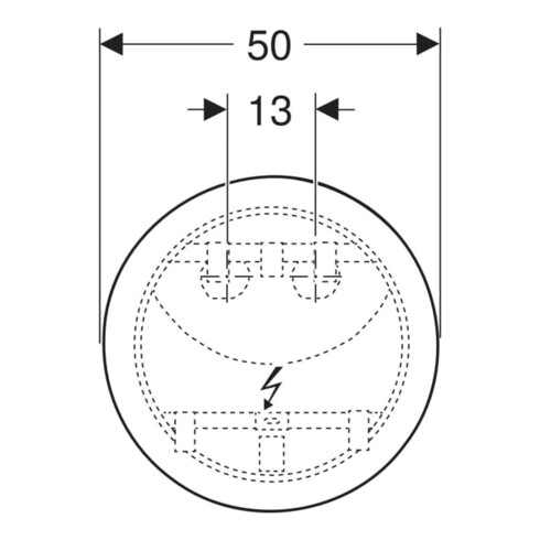 Geberit Lichtspiegel Option Round d= 50cm, direkte-/indirekte Beleuchtung