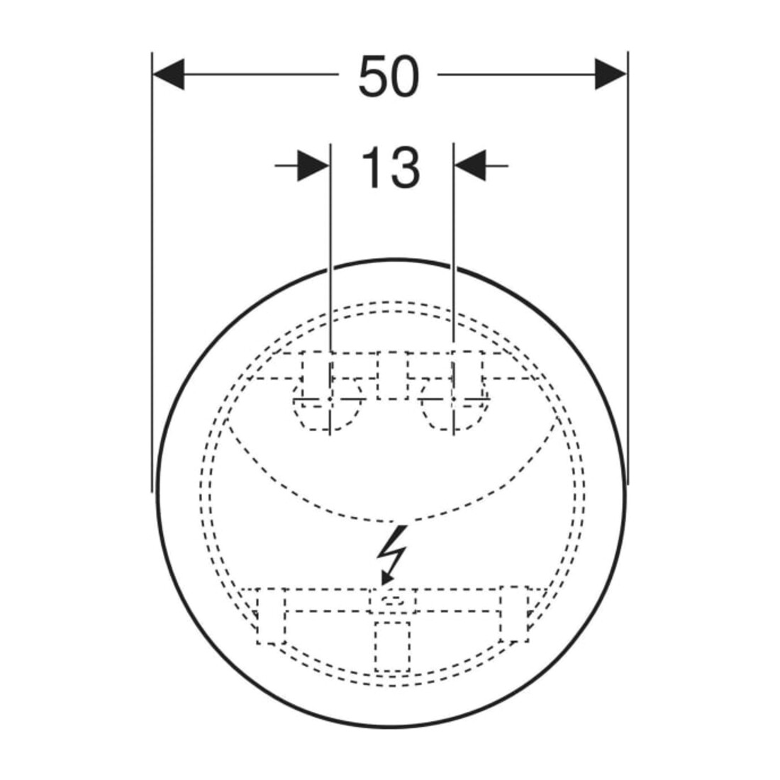 Geberit Lichtspiegel Option Round d= 50cm, direkte-/indirekte Beleuchtung