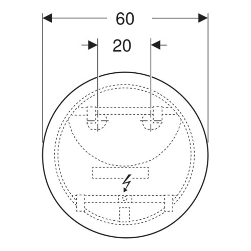 Geberit Lichtspiegel Option Round d= 60cm, direkte-/indirekte Beleuchtung