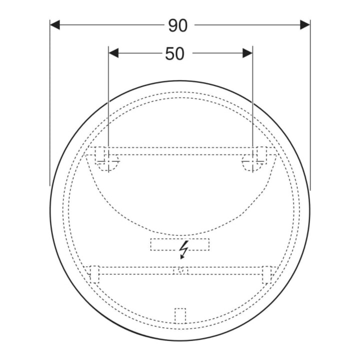 Geberit Lichtspiegel Option Round d= 90cm, direkte-/indirekte Beleuchtung