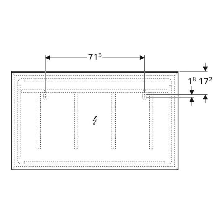 Geberit Lichtspiegel Xeno2 120x71x5,5cm, LED, 230 V, 50 Hz, 87,2 W
