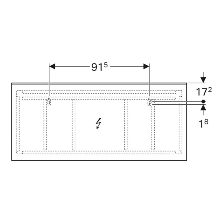 Geberit Lichtspiegel Xeno2 160x71x5,5cm, LED, 230 V, 50 Hz, 108 W