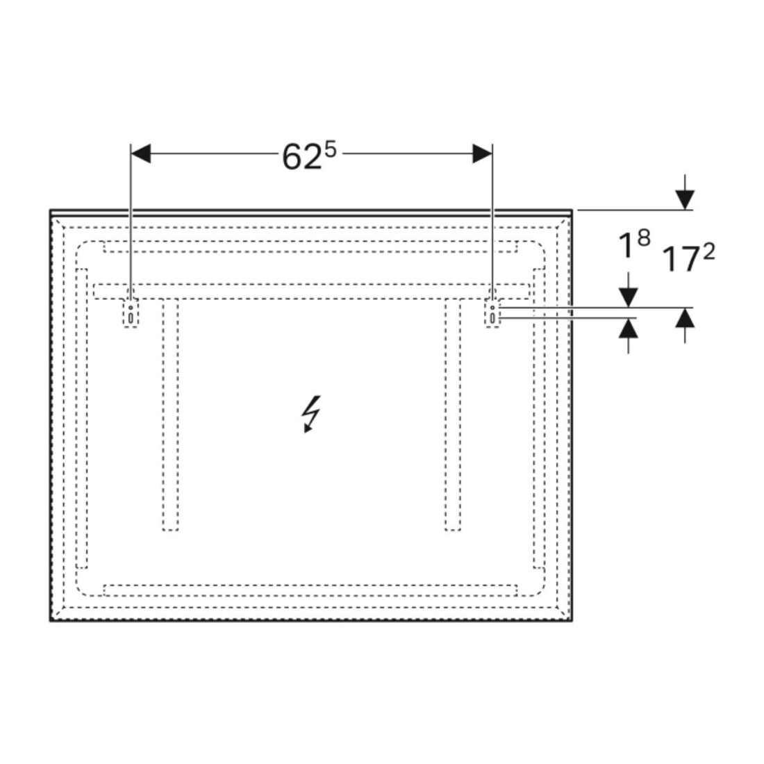 Geberit Lichtspiegel Xeno2 90x71x5,5cm, LED, 230 V, 50 Hz, 72,7 W