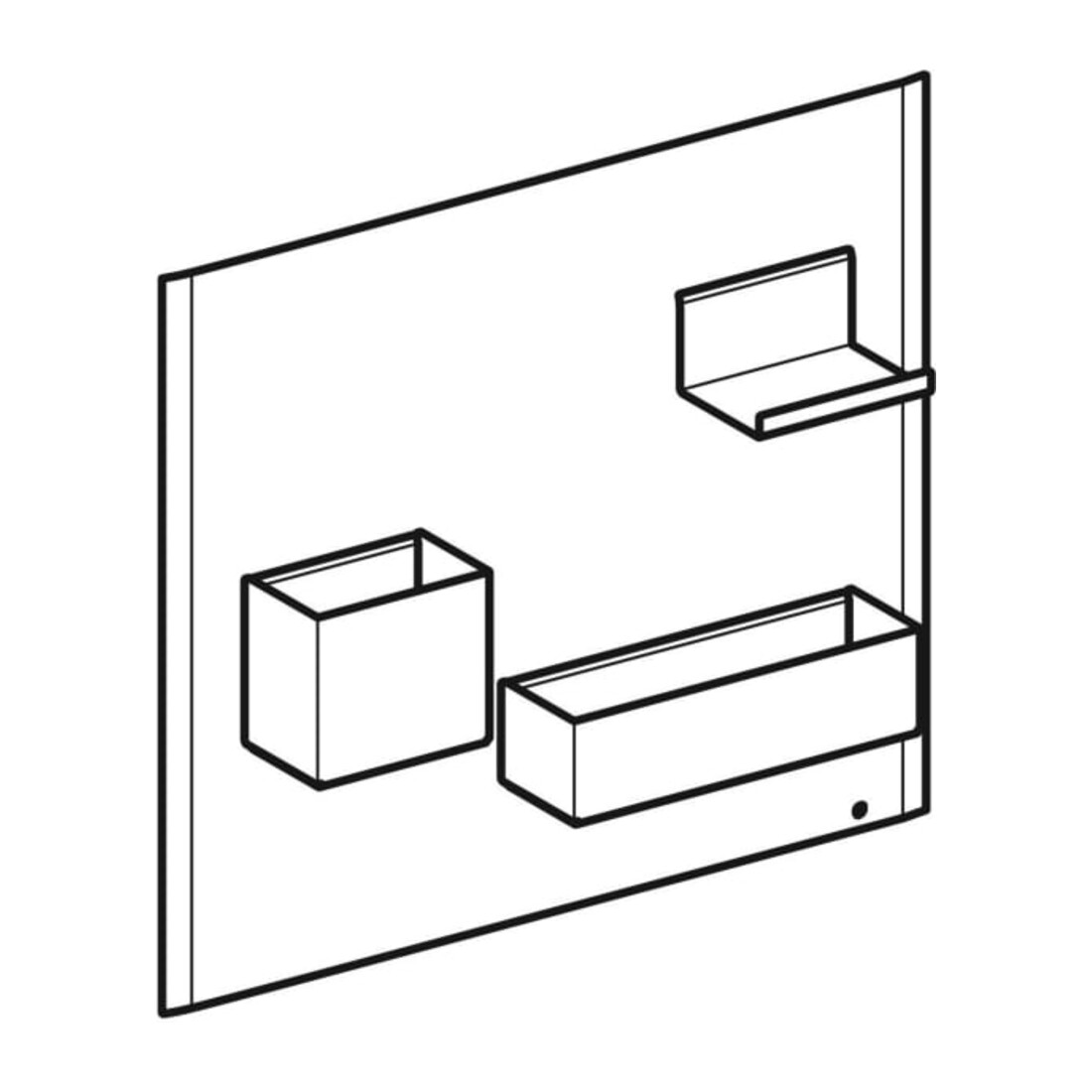 Geberit Magnetwand-Set Acanto 44,9x38,8x7,5cm, weiß/weiß hochglanz