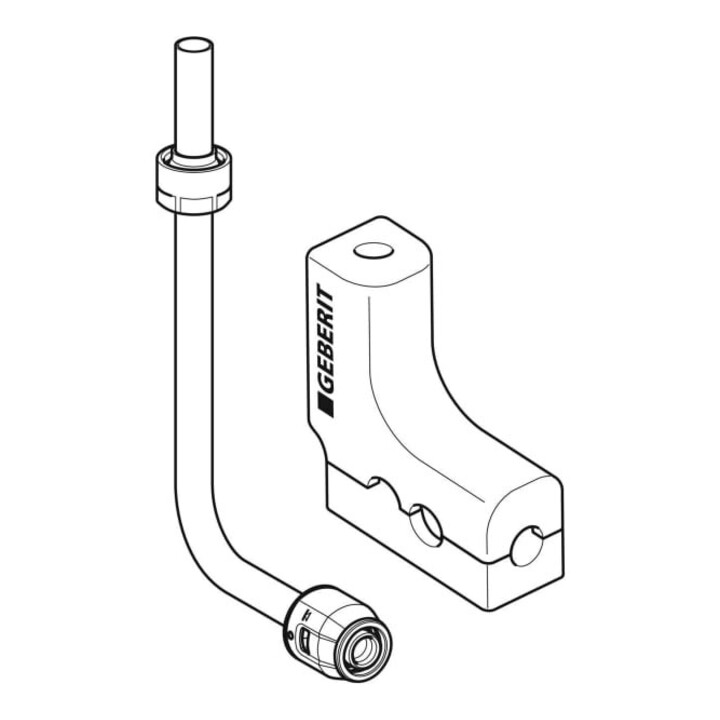 Geberit Metallrohr-Bogen PushFit d 20mm, 90G, m A.-Vsb z EK, Ms/Kupfer