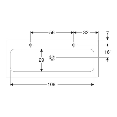 Geberit Meuble lavabo iCon 120x48 cm, évacuation gauche + droite, sans trop-plein, blanc/KeraTe