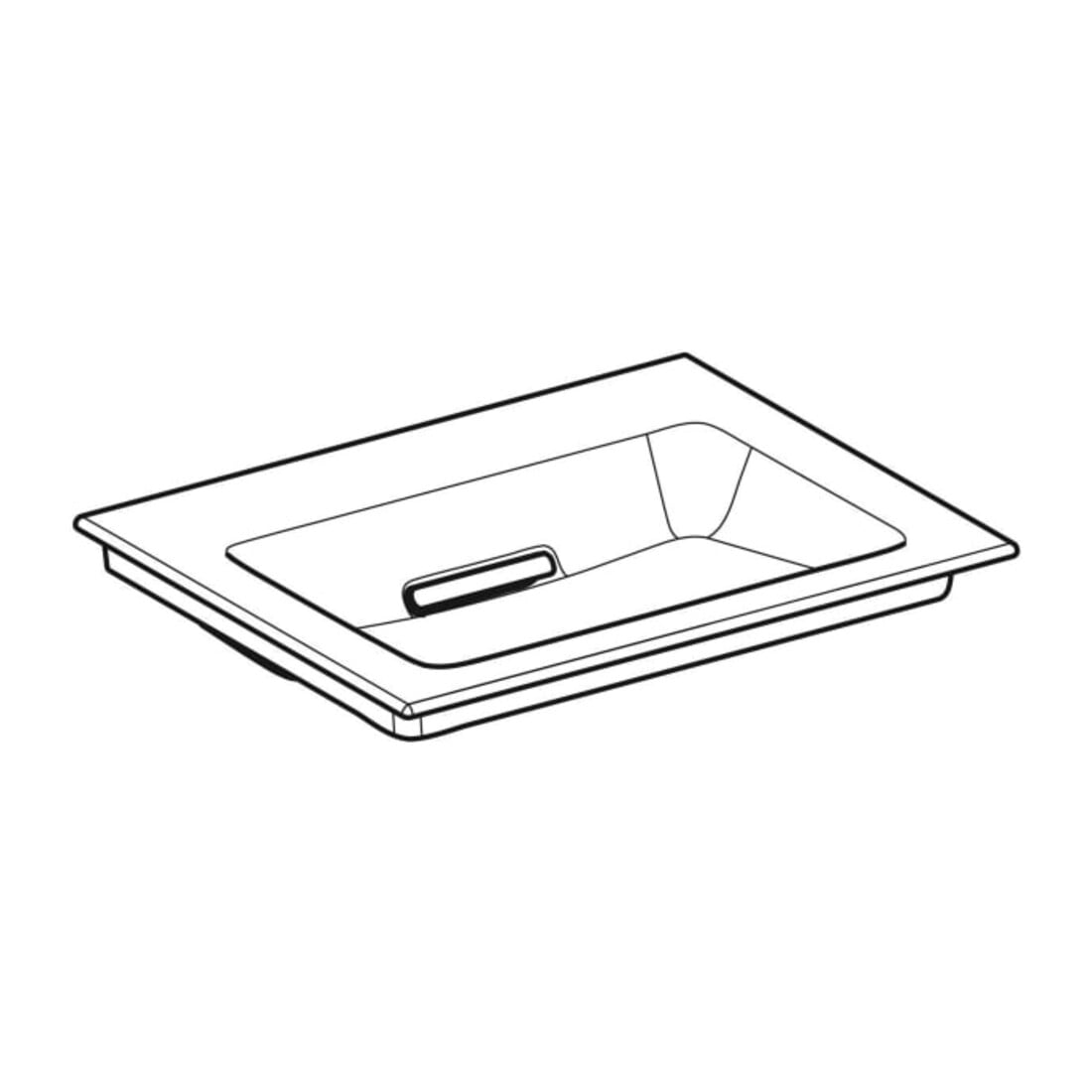 Geberit Meuble-lavabo One 60 cm, sans robinet + trop-plein, blanc K-Tect/Bl