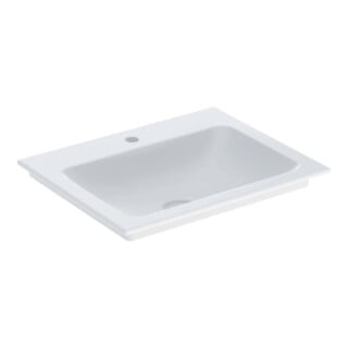 Geberit Meuble-lavabo One 60x48cm, mitigeur, sans trop-plein, blanc K-Tect