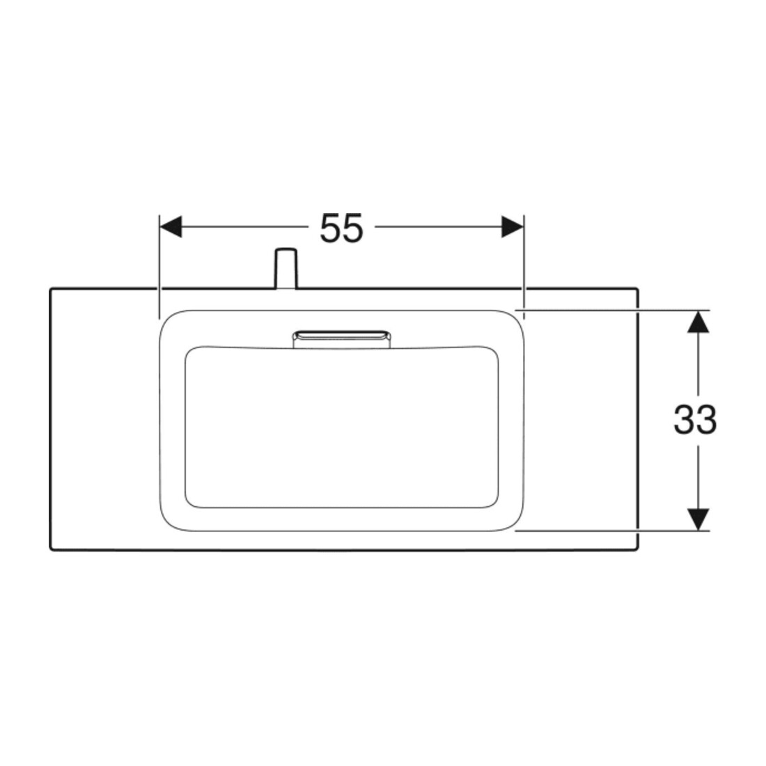 Geberit Meuble lavabo One 90x40 cm, sans trop-plein, montage supérieur, blanc K-Tect/Bl vc