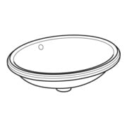 Geberit Meuble-lavabo VariForm 56x46 cm, sans robinet, avec trop-plein, ovale, blanc K-Tect-2