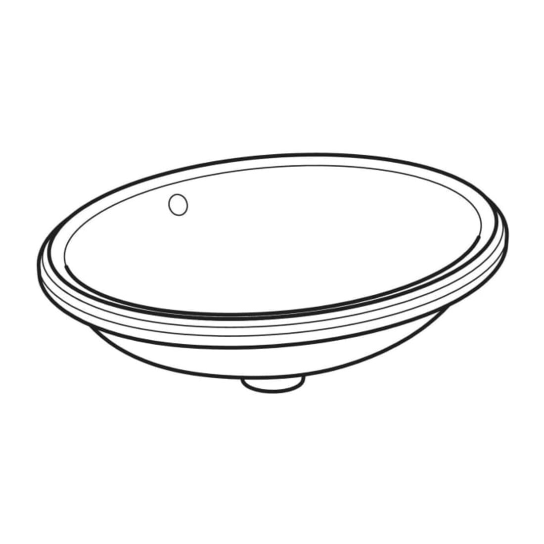 Geberit Meuble-lavabo VariForm 56x46 cm, sans robinet, avec trop-plein, ovale, blanc K-Tect