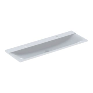 Geberit Meuble-lavabo Xeno2 140x48 cm, 2 robinets, sans trop-plein, blanc alpin