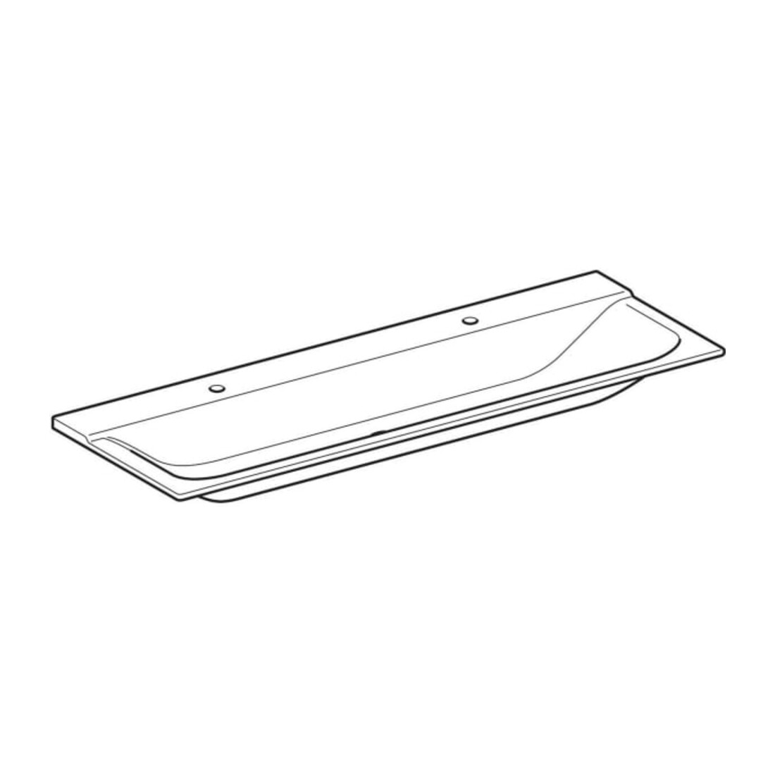 Geberit Meuble-lavabo Xeno2 140x48 cm, 2 robinets, sans trop-plein, blanc alpin