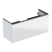 Geberit Meuble sous-lavabo Acanto 1 porte, 1 tiroir en I, L 119 cm, blanc brillant
