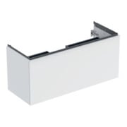 Geberit Meuble sous-lavabo Acanto 1 porte, 1 tiroir en I, L 119 cm, blanc mat / blanc brillant