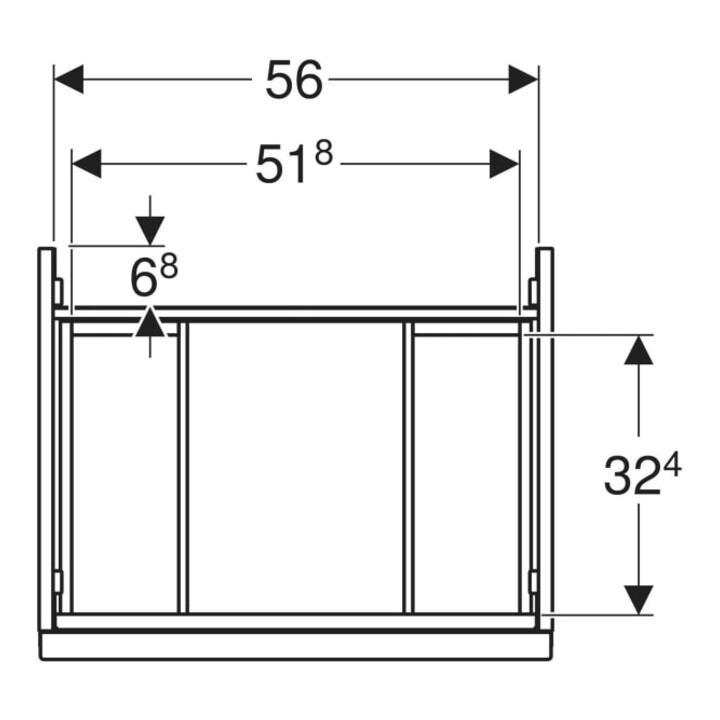 Geberit Meuble sous-lavabo Acanto 1 porte, 1 tiroir en I, L 60 cm, blanc mat