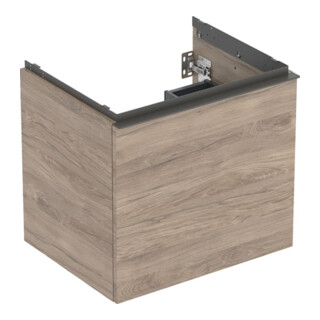 Geberit Meuble sous lavabo Acanto 1 porte, 1 tiroir en I, L 60 cm, noyer / laqué mat