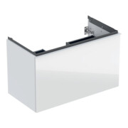 Geberit Meuble sous lavabo Acanto 1 porte, 1 tiroir en I, L 90 cm, blanc brillant / blanc brillant / blanc mat