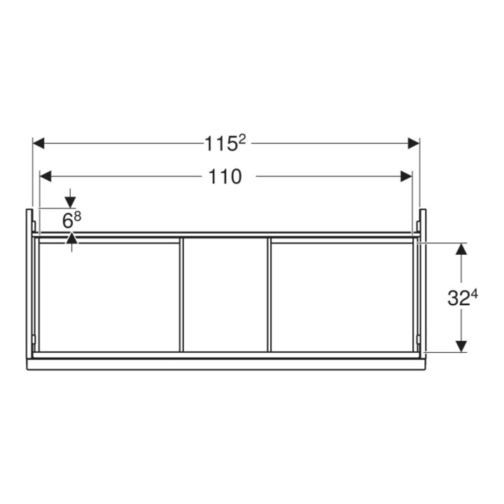 Geberit Meuble sous lavabo Acanto 1 porte, 1 tiroir en I, Larg. 119 cm, blanc / laqué