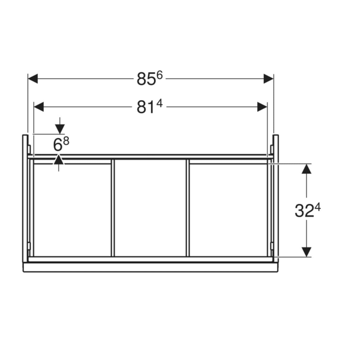 Geberit Meuble sous-lavabo Acanto 1 porte, 1 tiroir en I, Larg. 90 cm, blanc / laqué
