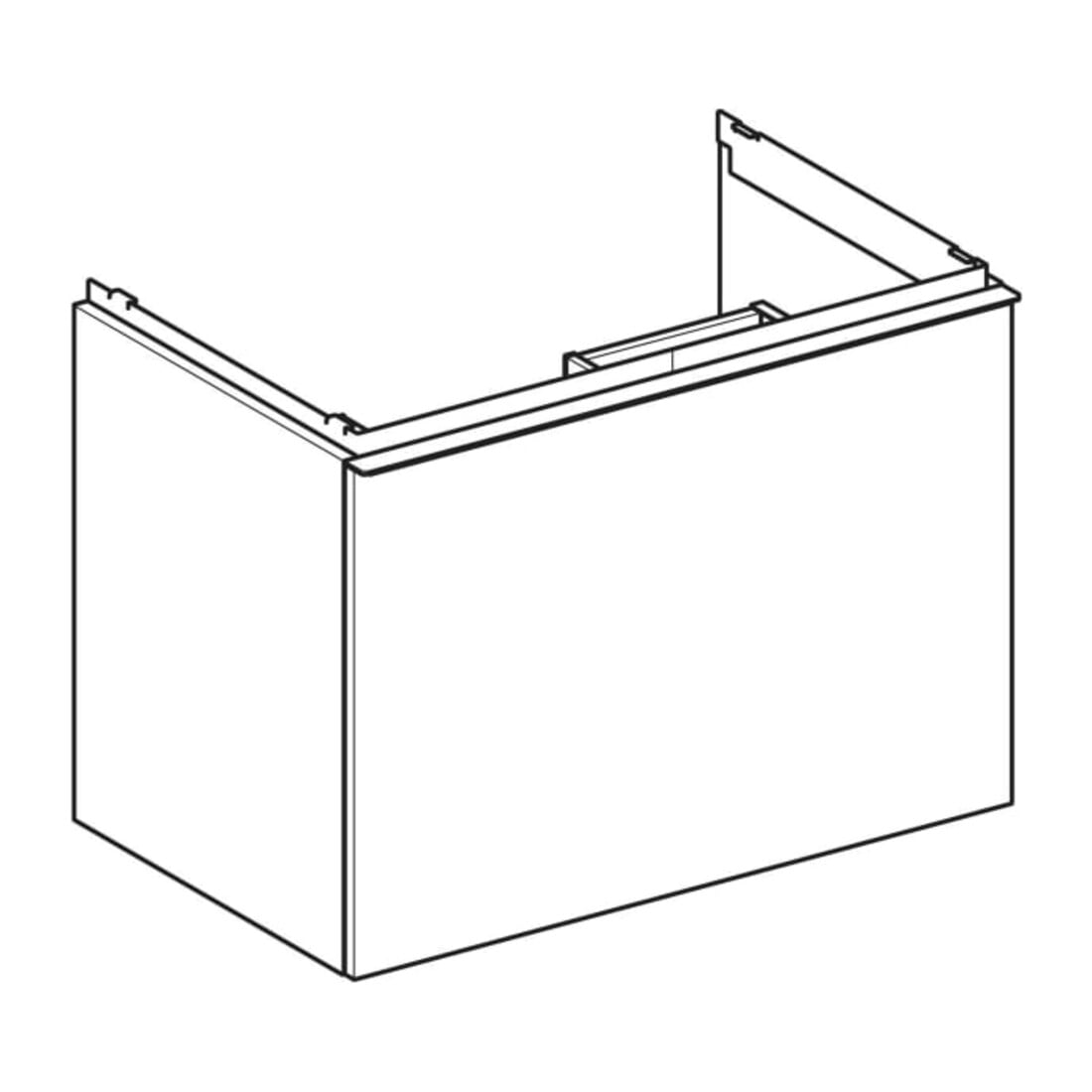 Geberit Meuble sous lavabo Acanto 1 porte, 1 tiroir I, Larg. 74 cm, blanc / laqué